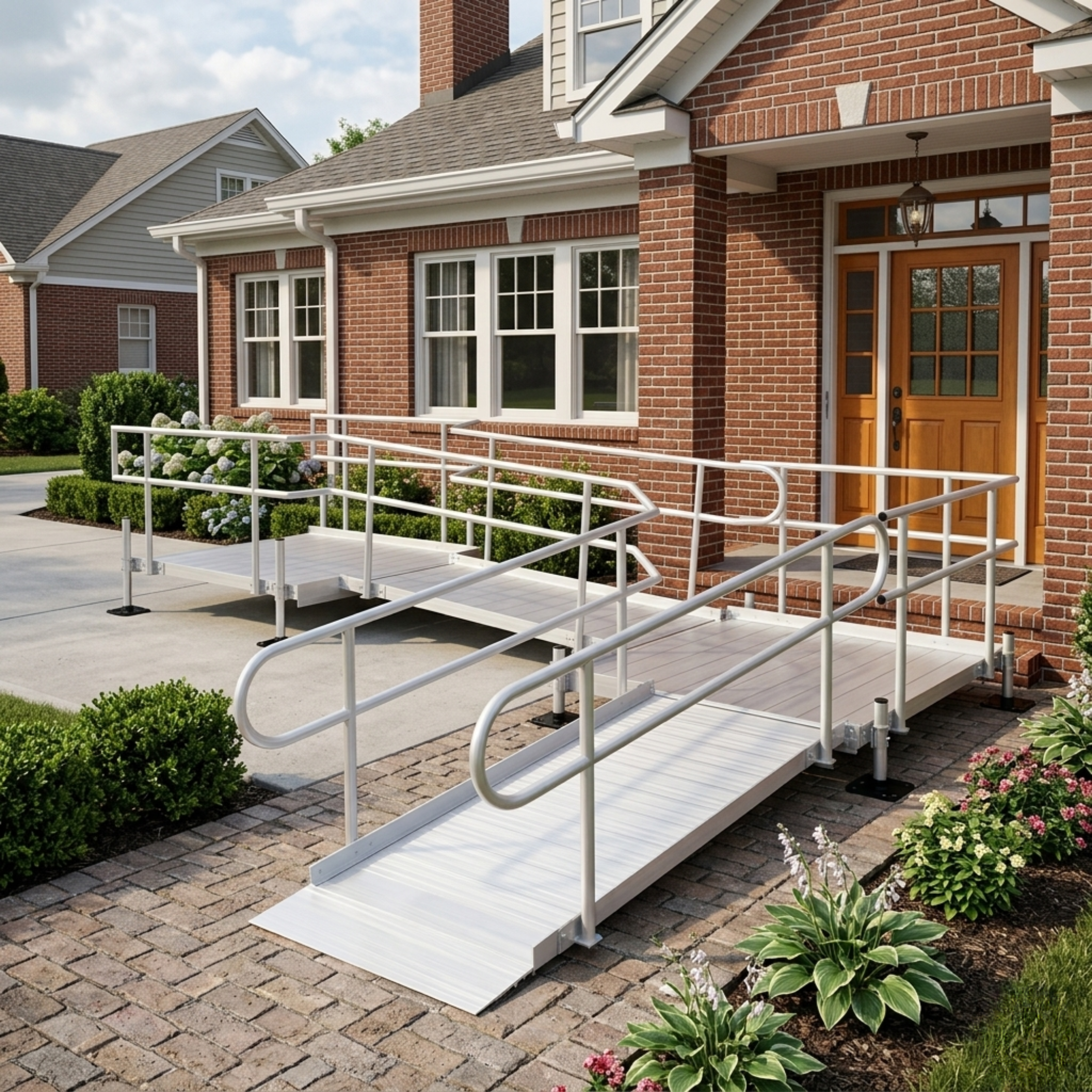 Split Level Ramp House Residential Modular Ramps for Home Accessibility - USA Ramps ...